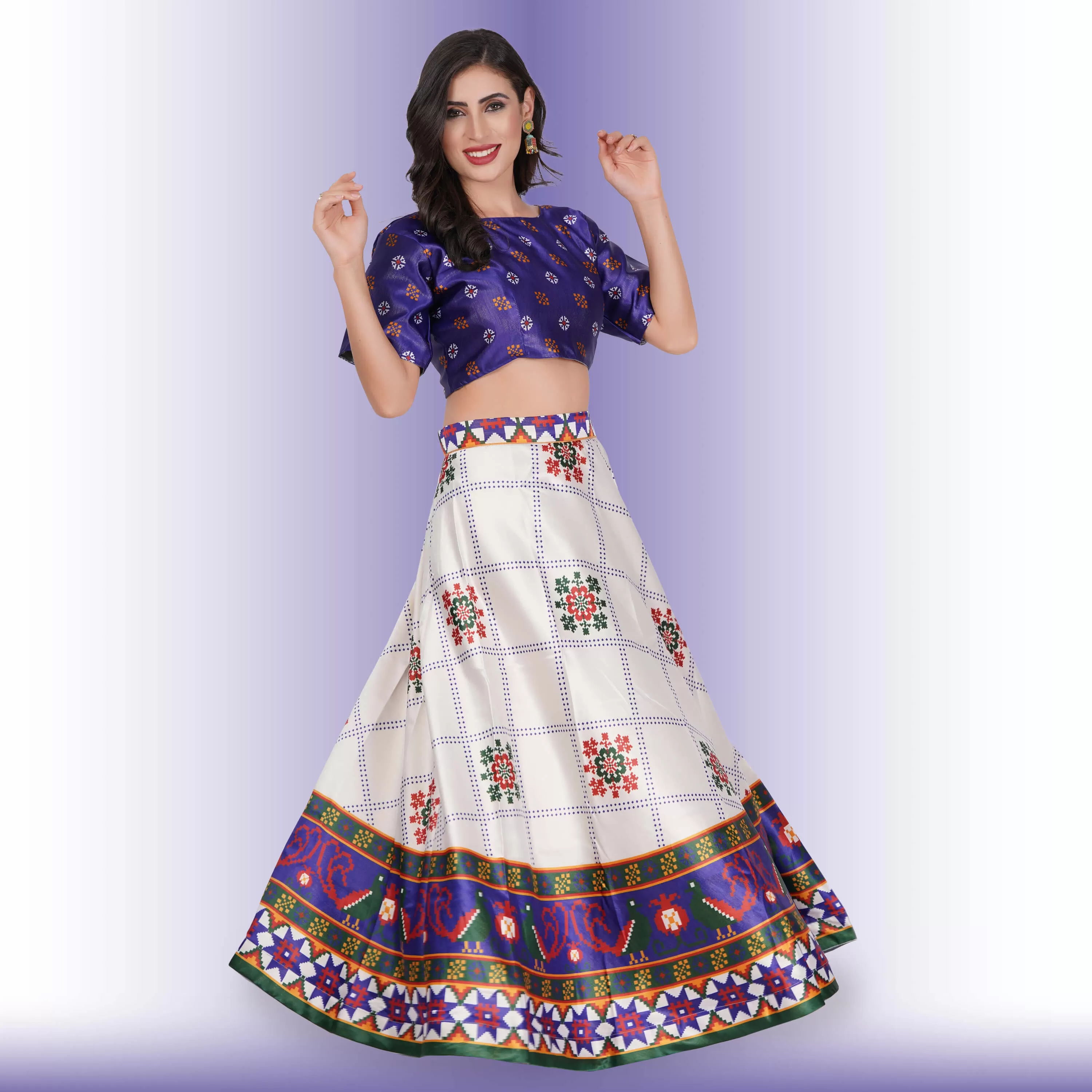 Chania Choli with Geometric Print