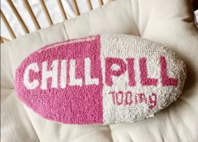 Chill Pill Hook Pillow - Hot Pink