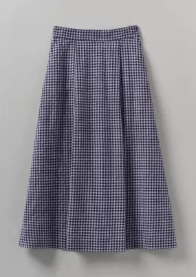 Cotton Gingham Seersucker Skirt | Lilac