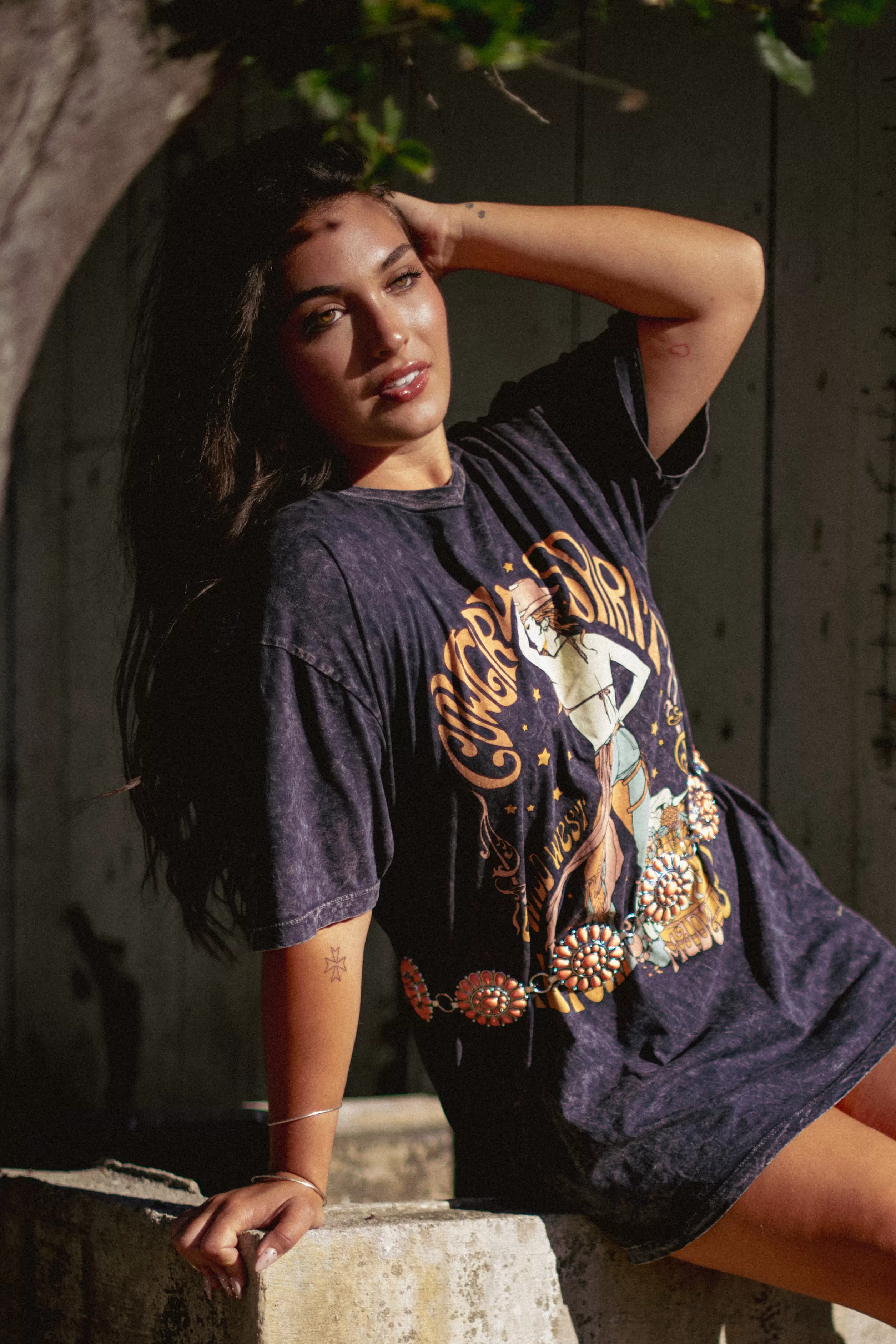 Cowgirl Spirit T-Shirt - Charcoal/Multi