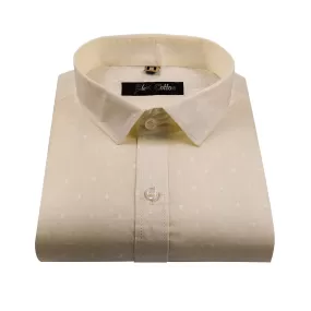 Cream Color 100% Cotton Lawn Finish Shirt For Men