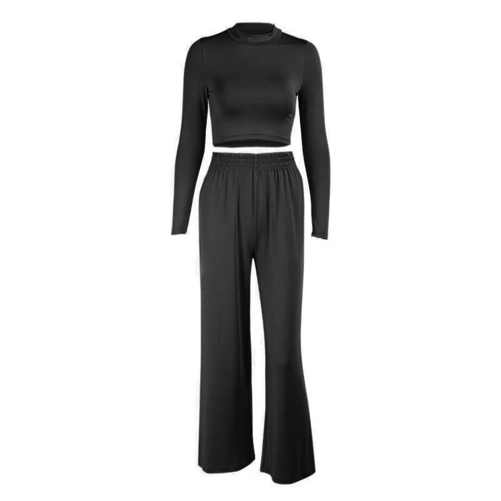 Crop Tops Trouser Flare Pant Sets