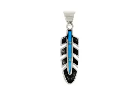 David Rosales Turquoise Feather Pendant