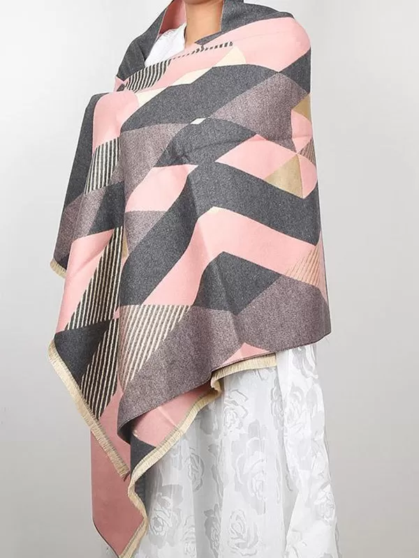 Diamond Cut Print Wool Scarf