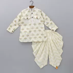 Dual Patch Pocket Kurta And Zig Zag Printed Patiala