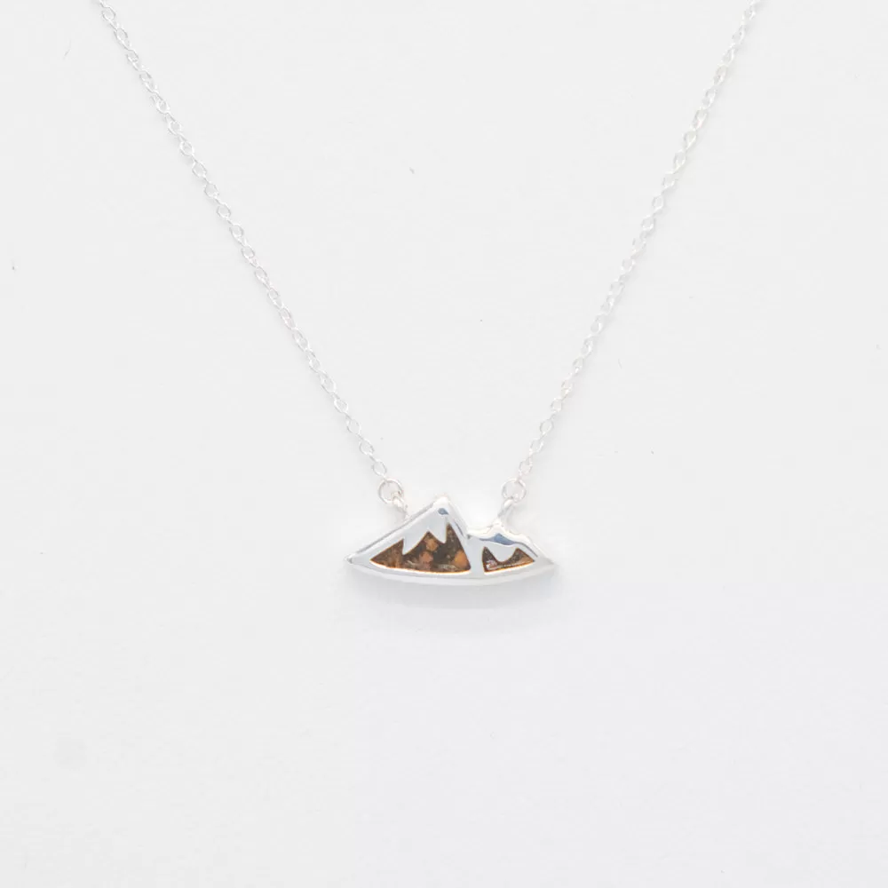 Dune Jewelry Delicate Dune Mountain Necklace - .925 Sterling Silver with Blue Ridge Mountain Elements - Made in the USA