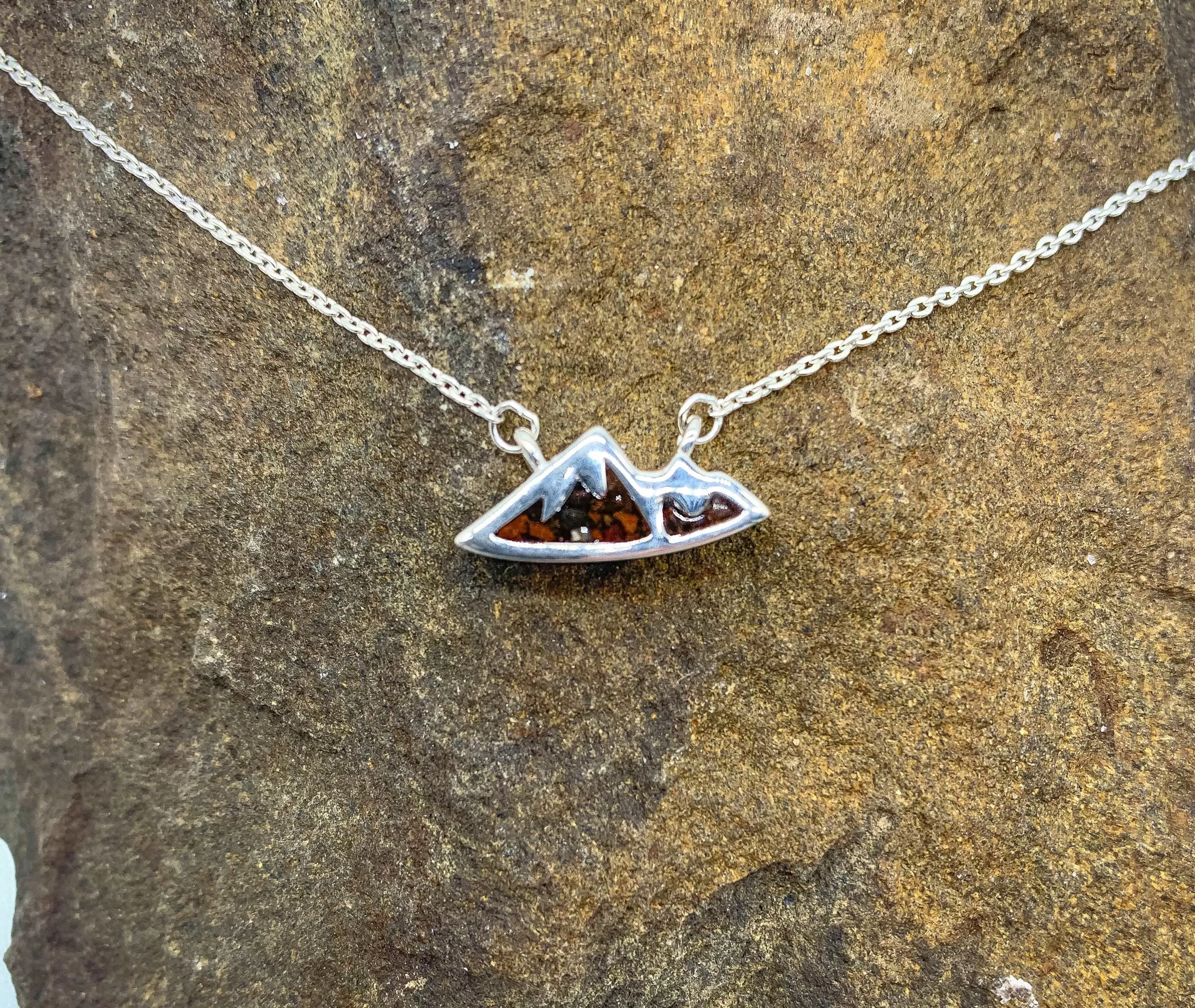 Dune Jewelry Delicate Dune Mountain Necklace - .925 Sterling Silver with Blue Ridge Mountain Elements - Made in the USA