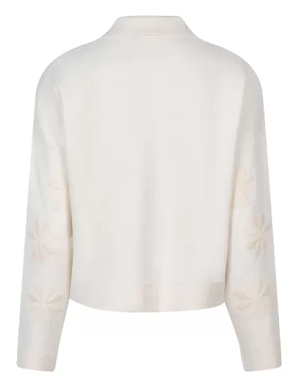 Esqualo Embroidered Boxy Cardigan | Sand