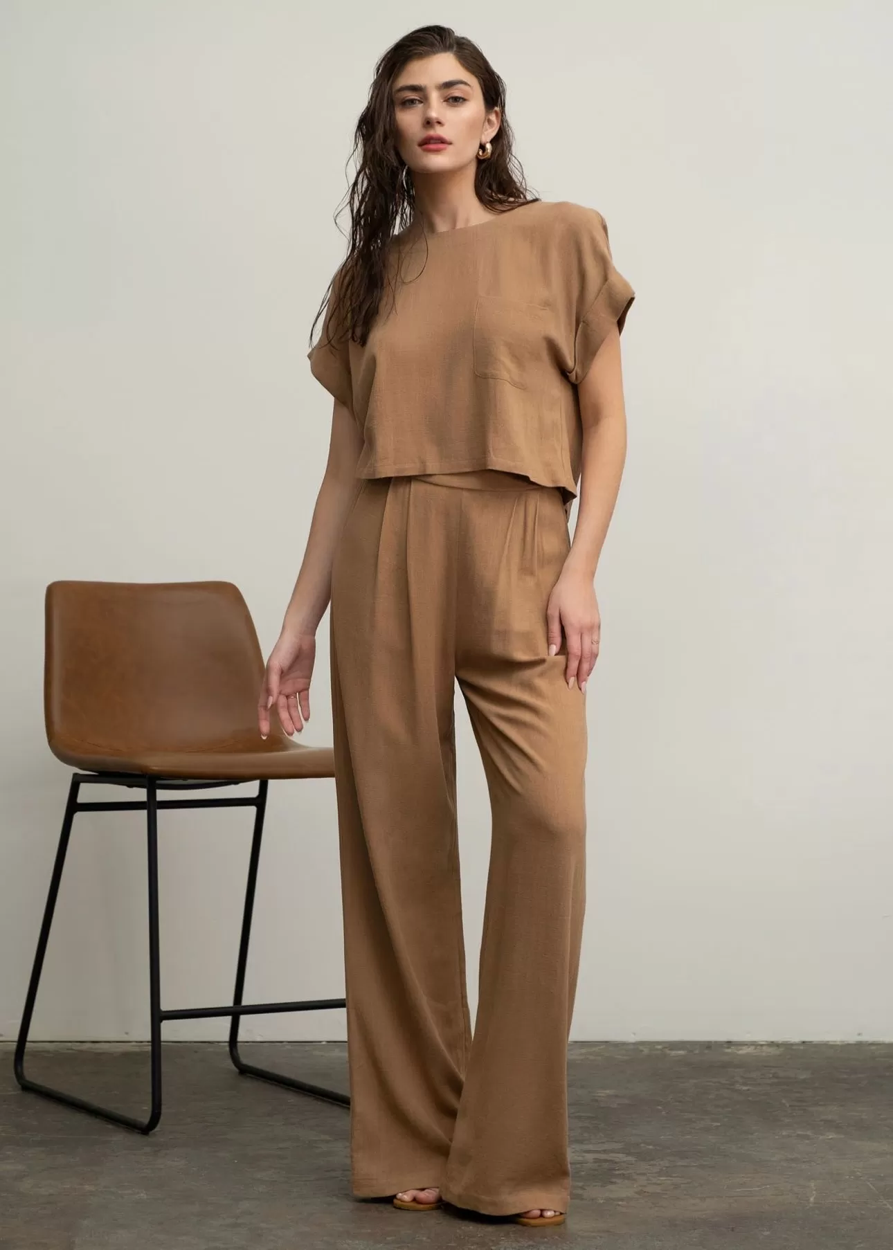 FINAL SALE - Pleated Linen Wide Leg Pants - 2 Colors!