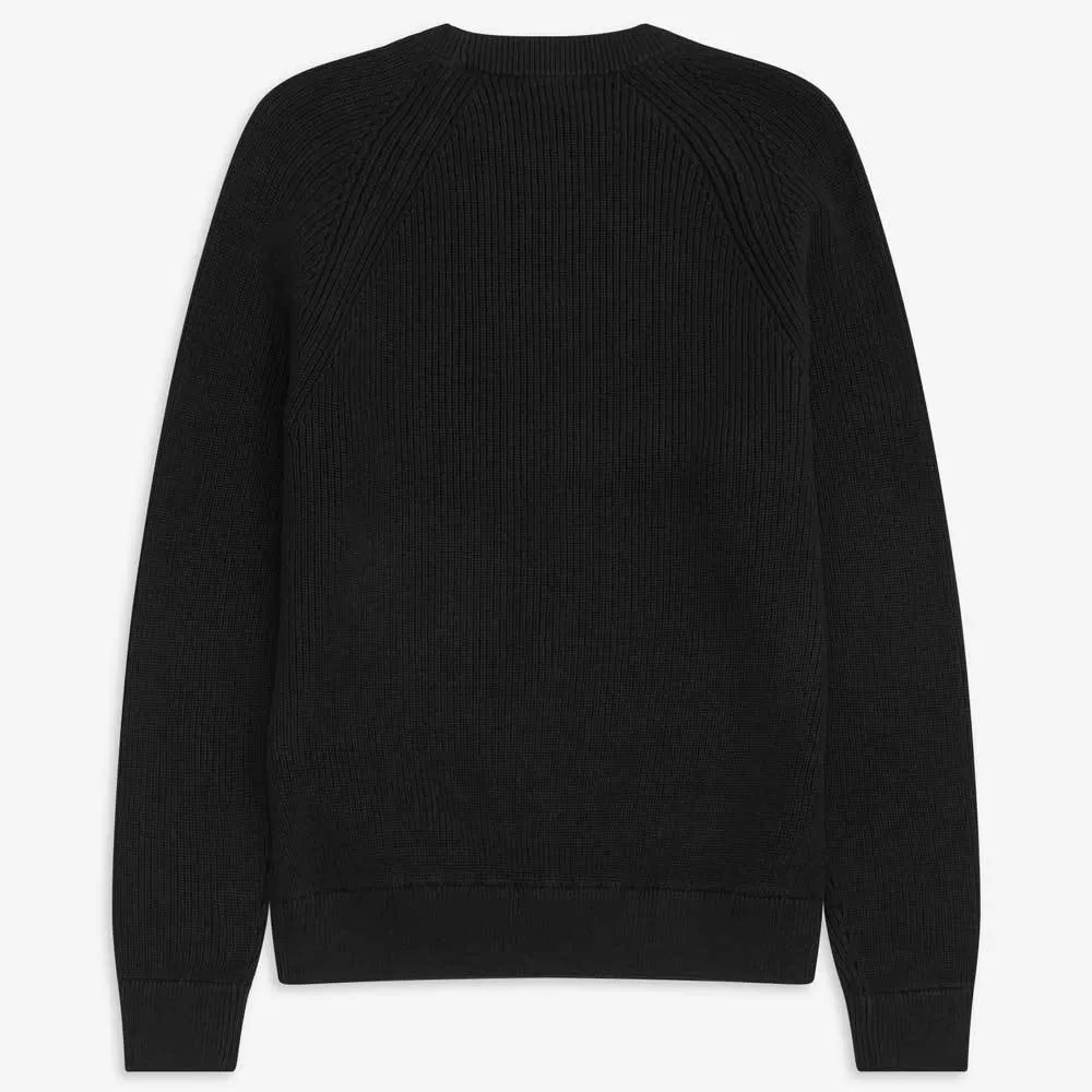 Fred Perry Ribbed Crew Neck Jumper - Black K7516