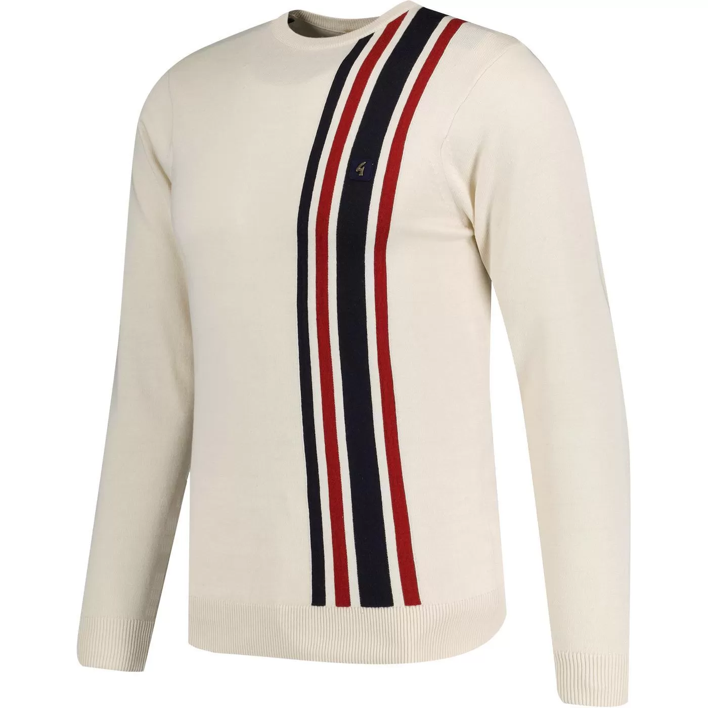 Gabicci Vintage Dirk Stripe Knit Jumper Cream