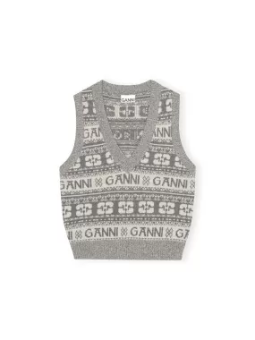 Ganni Logo Wool Mix Vest K2036