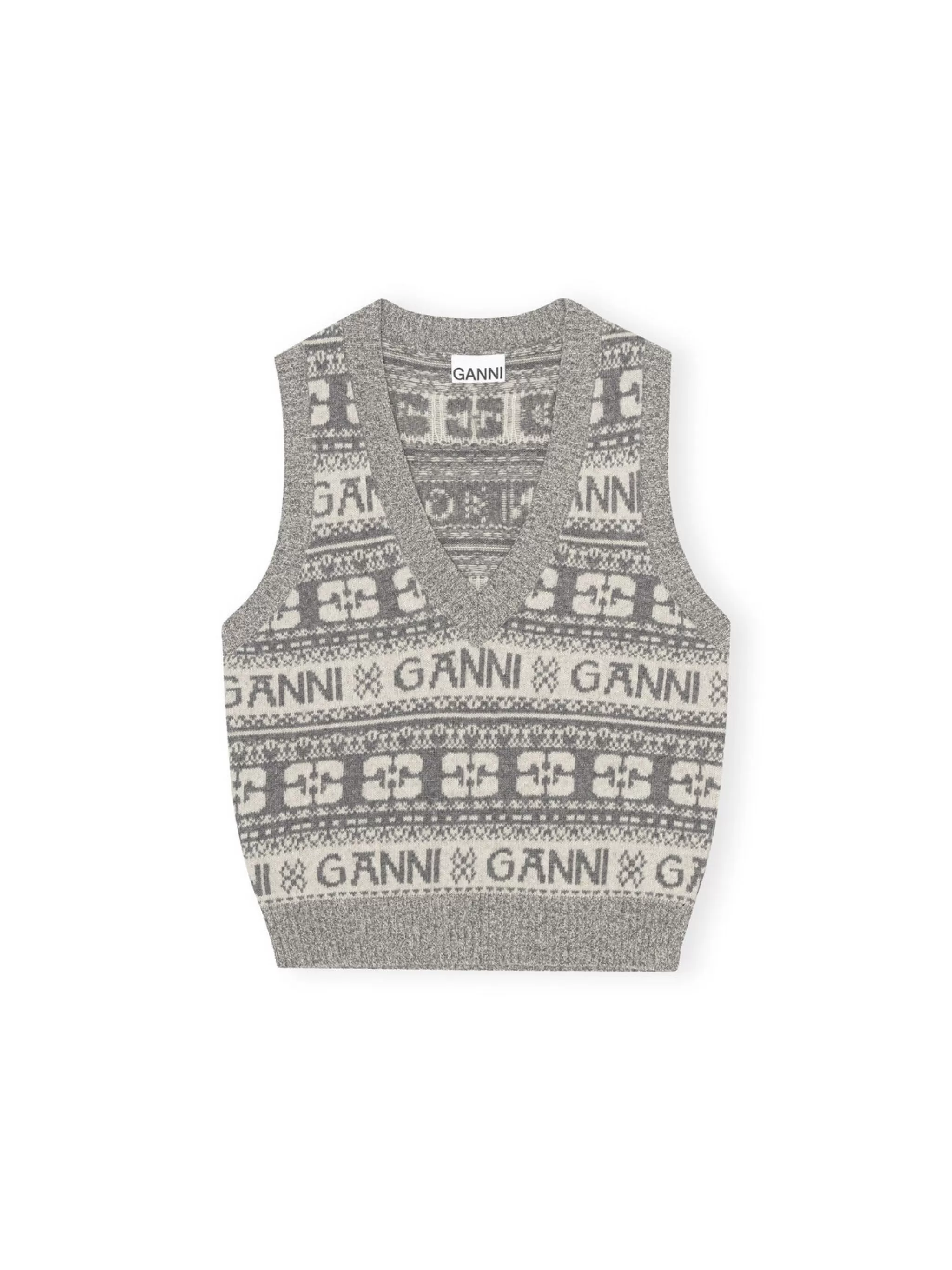 Ganni Logo Wool Mix Vest K2036