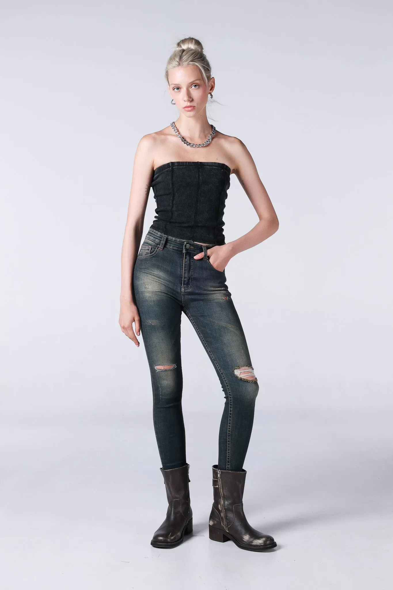 JACK RUSSEL WOMEN MID RISE SKINNY FIT JEAN JF-212