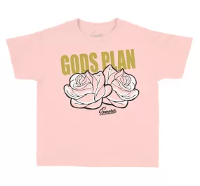 Kids Gold Hoops 6 Shirt - Gods Plans- Light Pink