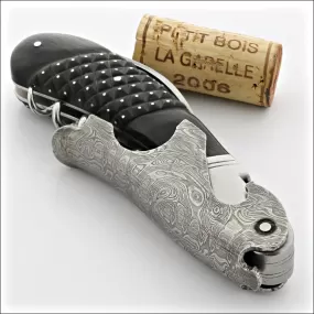 Laguiole Magnum Damascus Studded Ebony Corkscrew