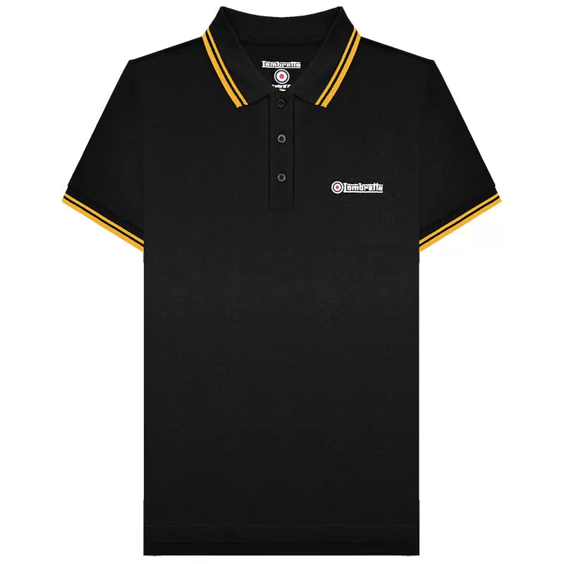 Lambretta Twin Tip Polo Shirt Black