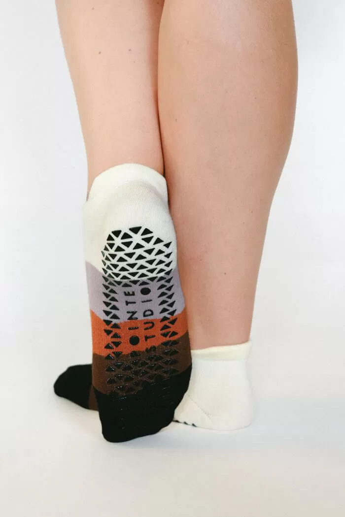 Layered Stripe Full Foot Grip Socks