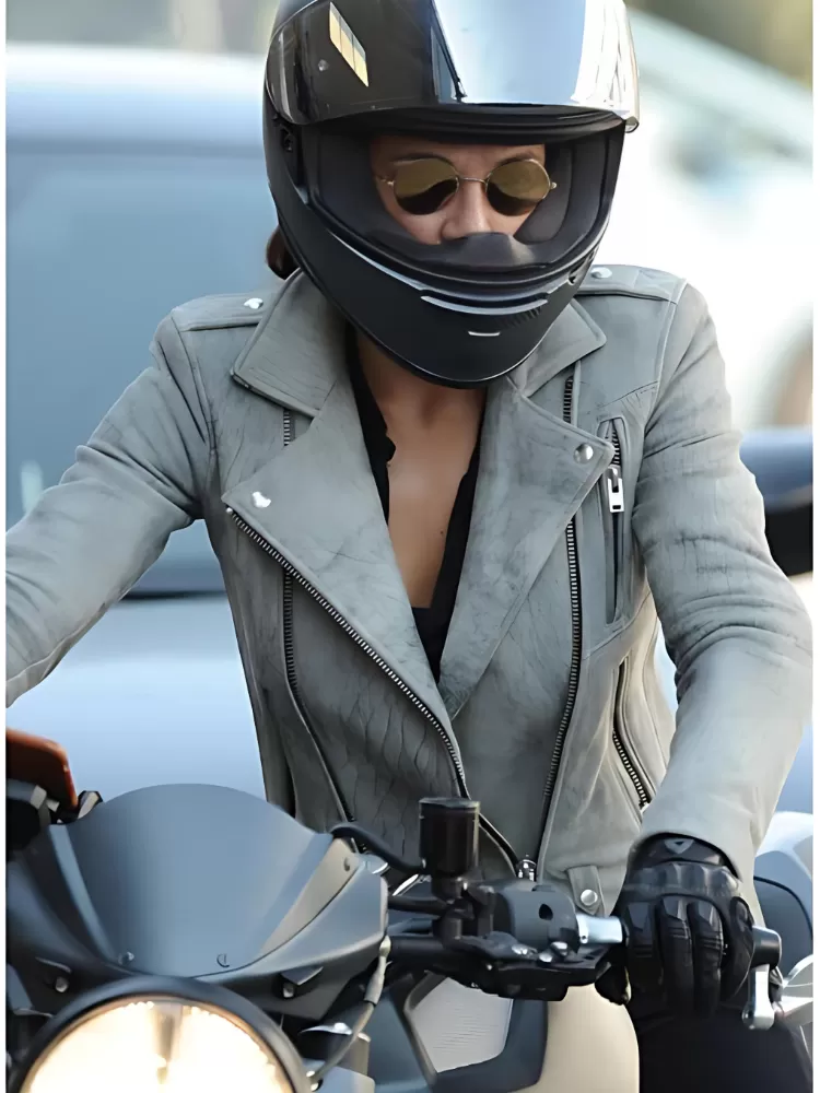 Letty Ortiz Motorcycle Gray Leather Jacket