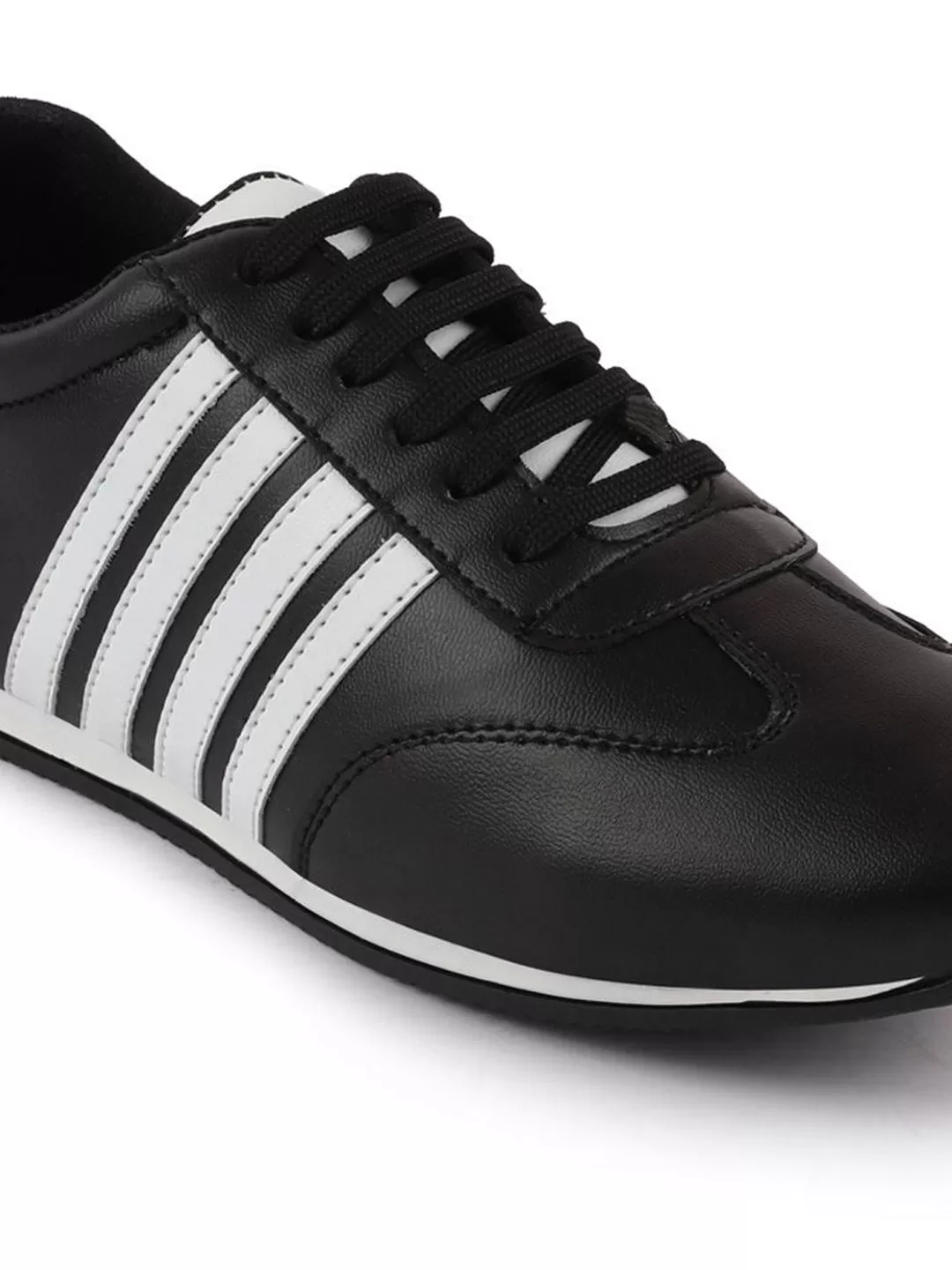 Men Black Casual Classic Lace Up Sneakers