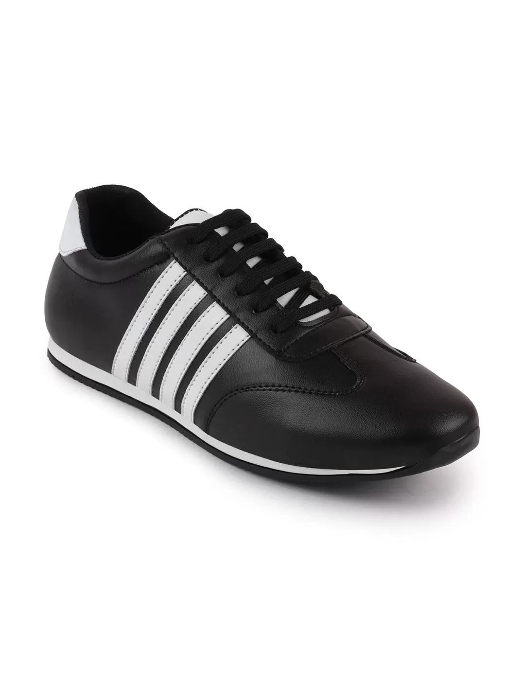 Men Black Casual Classic Lace Up Sneakers