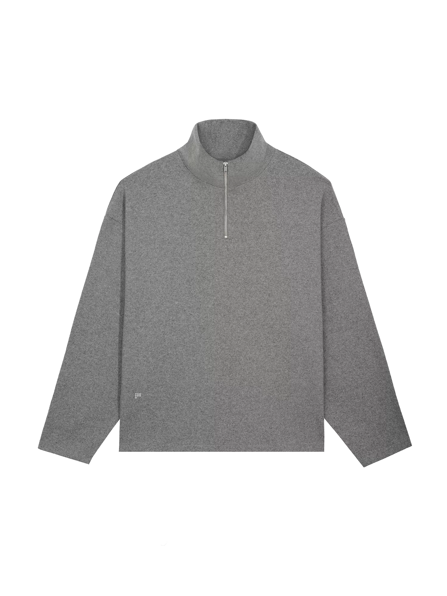 Men's Recycled Wool Jersey Half-Zip Sweater—volcanic grey