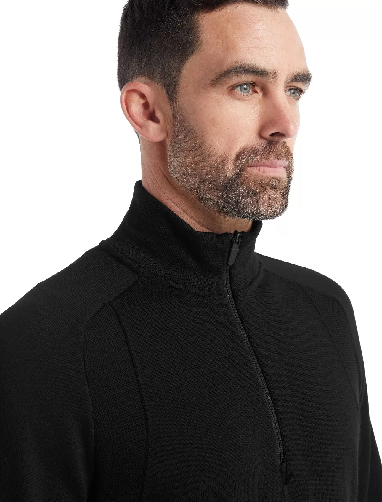 Mens Zoneknit LS Half Zip - Black