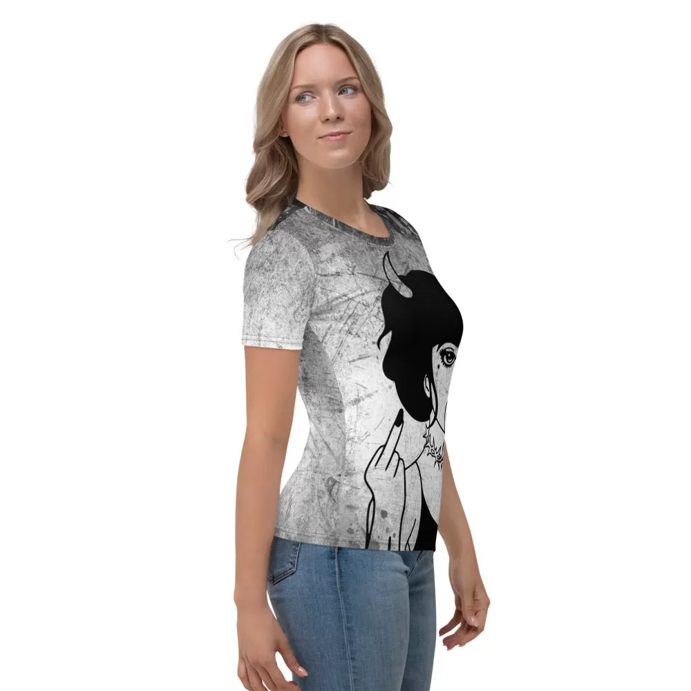 Middle Finger Women's T-shirt / Alternative Shirt / Goth Clothing / For The Naughty Girl