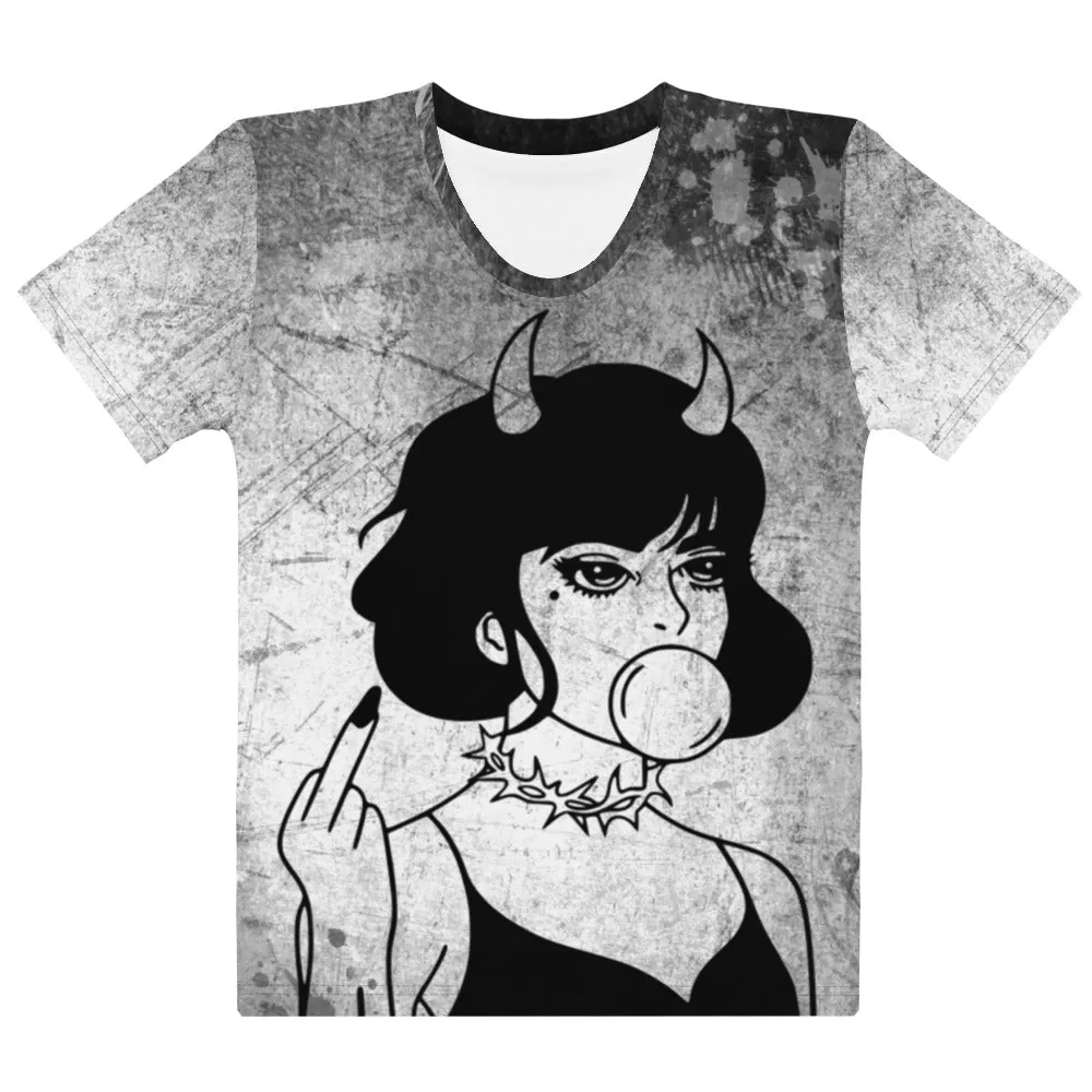 Middle Finger Women's T-shirt / Alternative Shirt / Goth Clothing / For The Naughty Girl