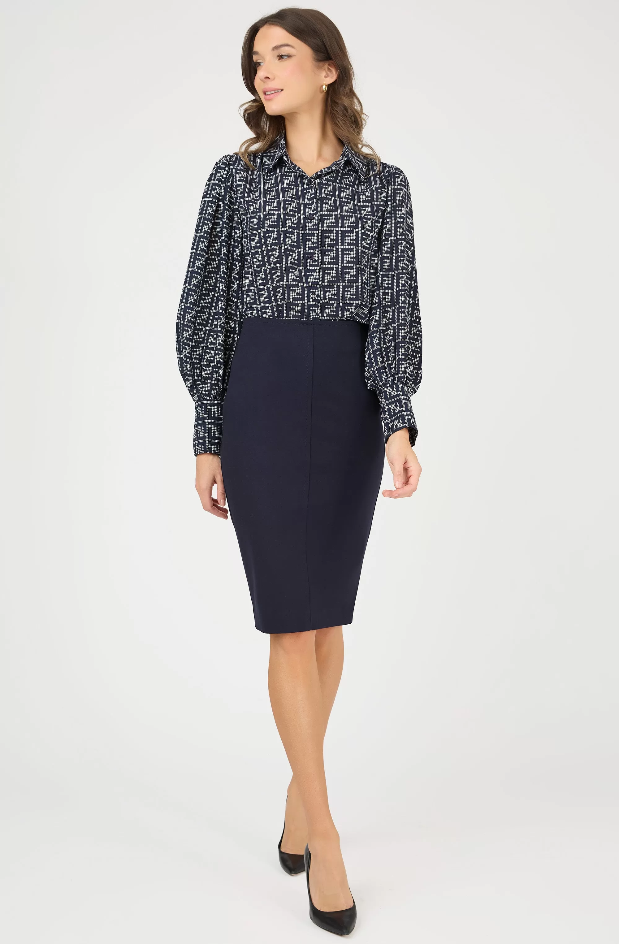 Middle Seam Fitted Pencil Skirt