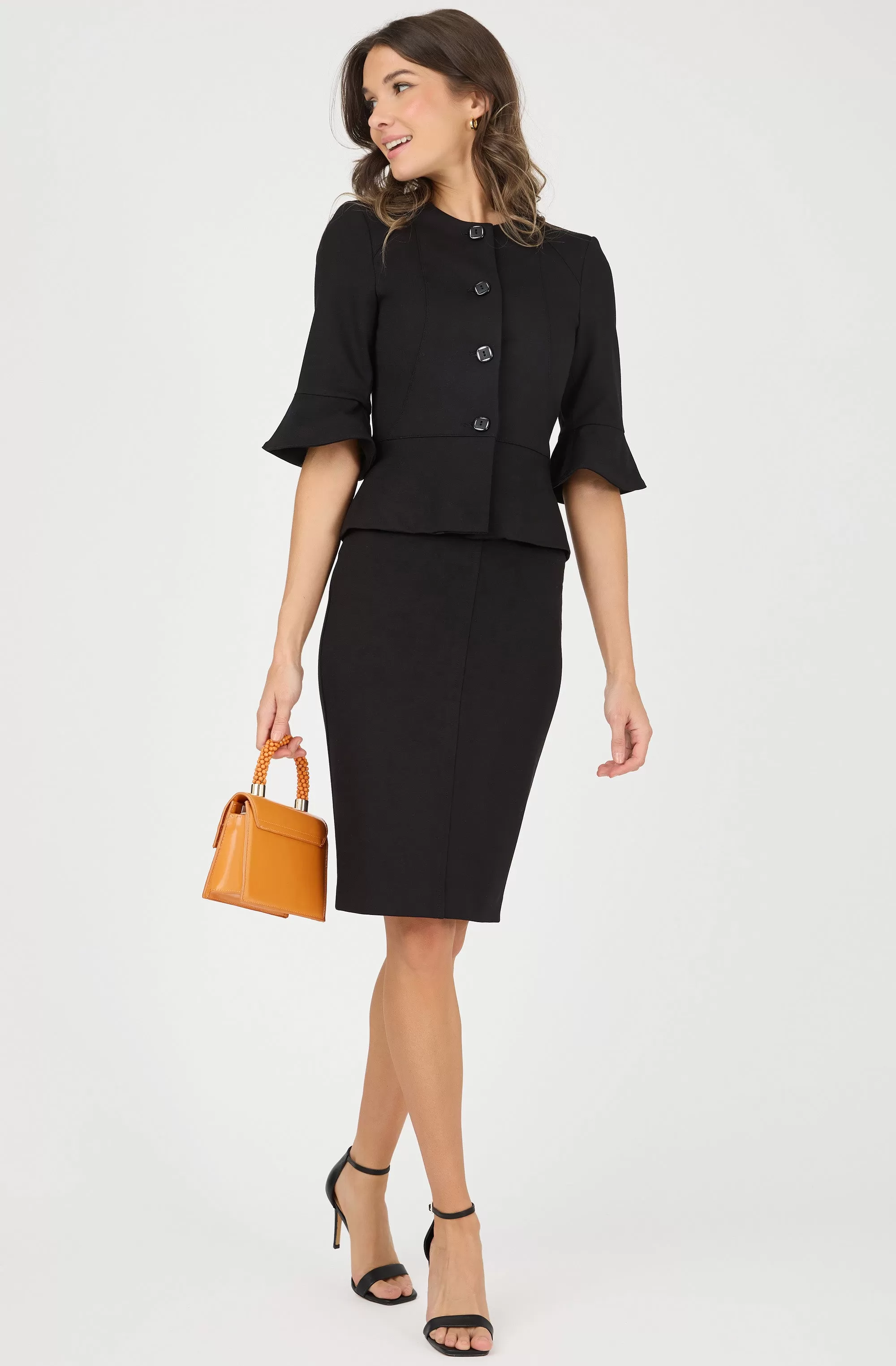 Middle Seam Fitted Pencil Skirt