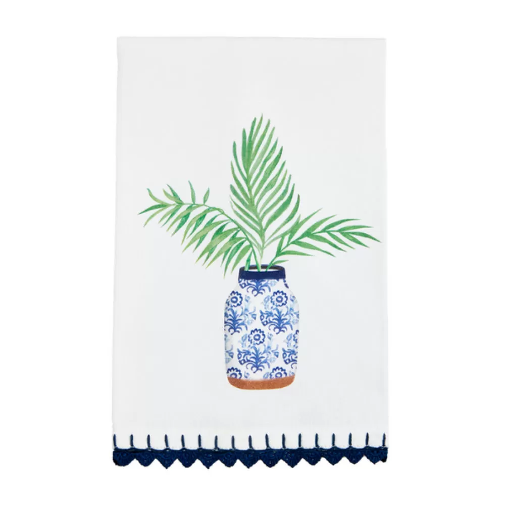 Mud Pie Blue Potted Plant Towels