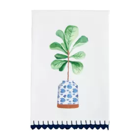 Mud Pie Blue Potted Plant Towels