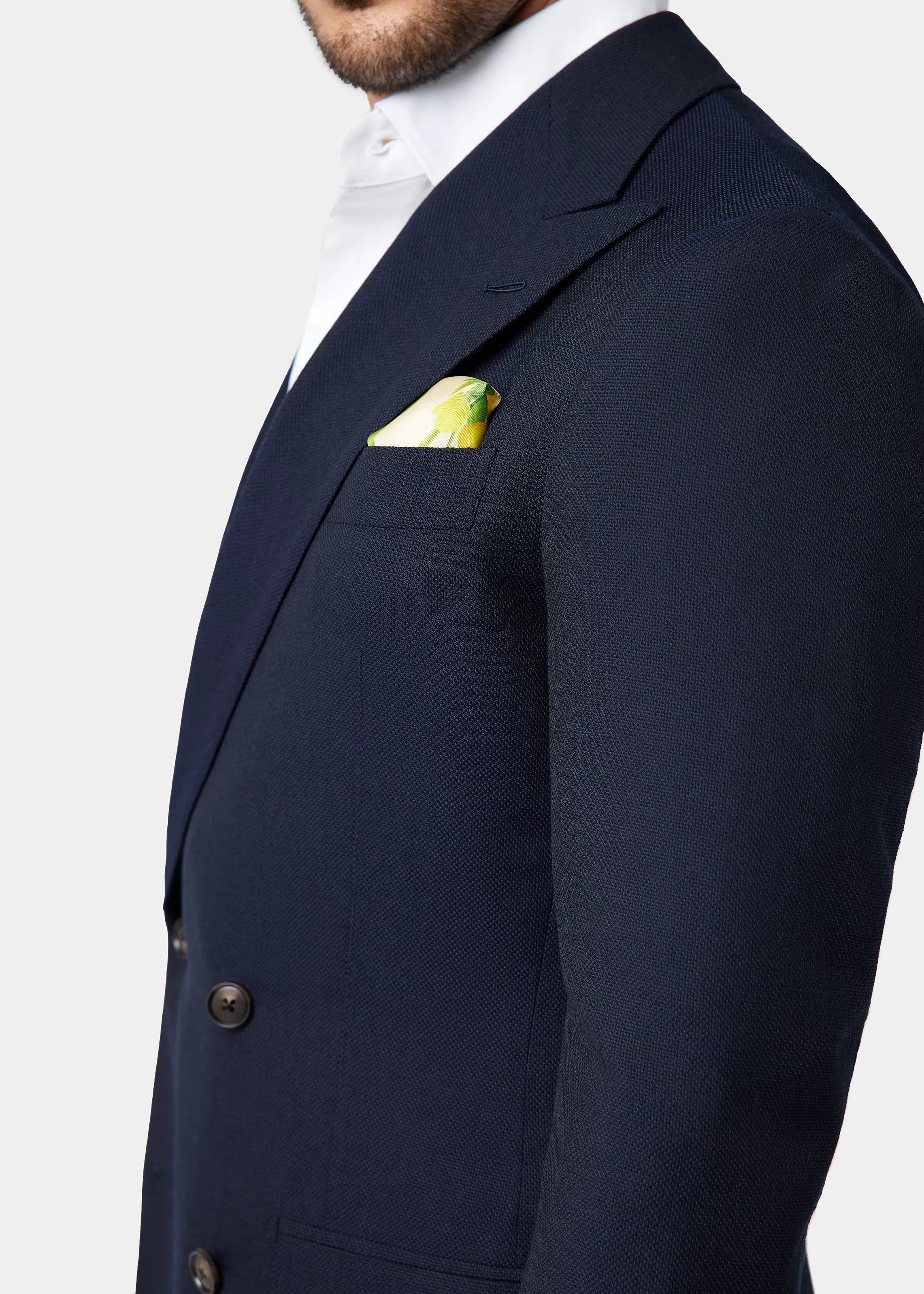 Navy Blue Double-Breasted Jacket