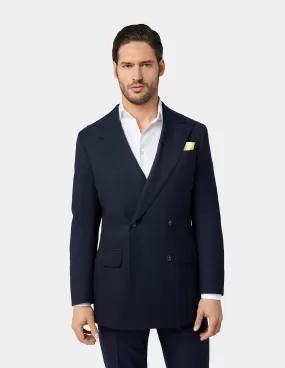 Navy Blue Double-Breasted Jacket