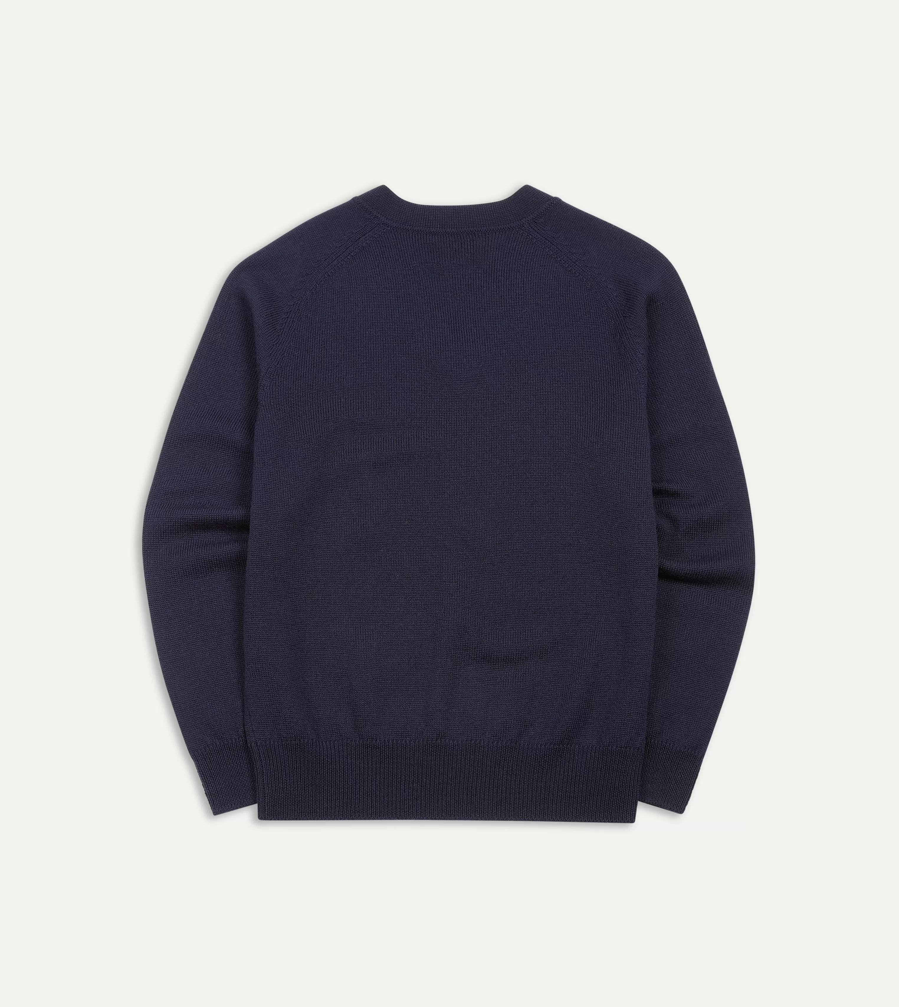 Navy Merino Wool V Neck Jumper