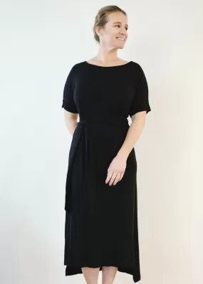 NOVAA Cuffed Modal Dress in Black