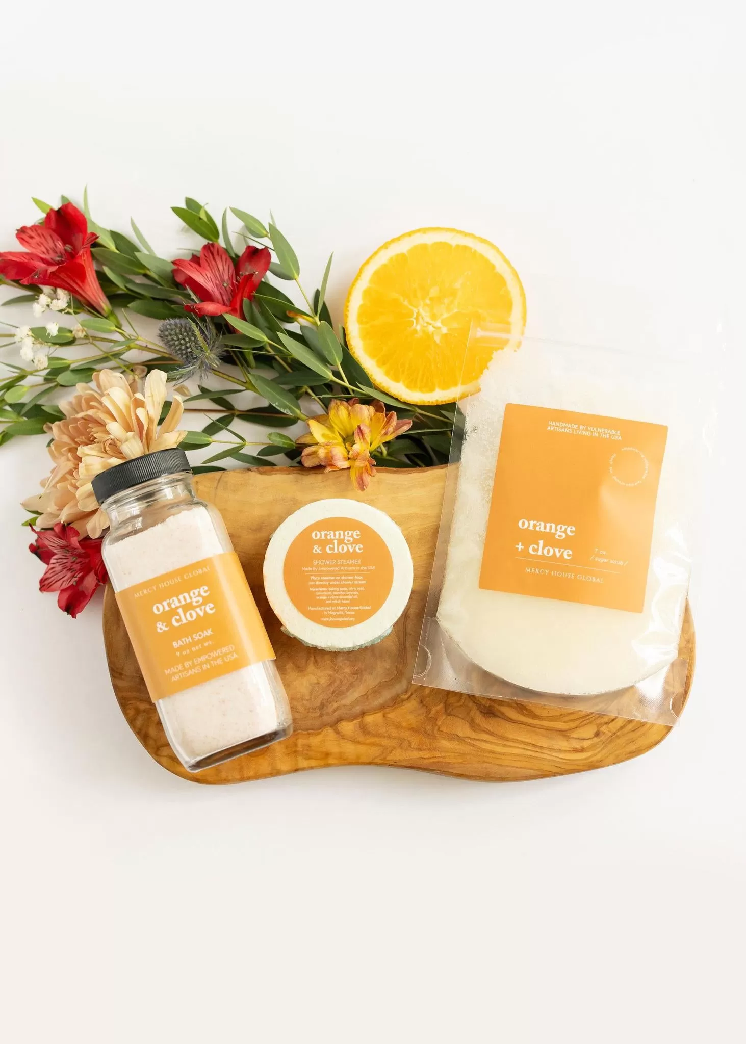 Orange   Clove | 9 oz French Glass Jar Bath Soak