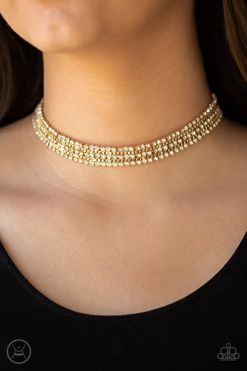 Paparazzi Necklace ~ Full REIGN - Gold - Choker Necklace