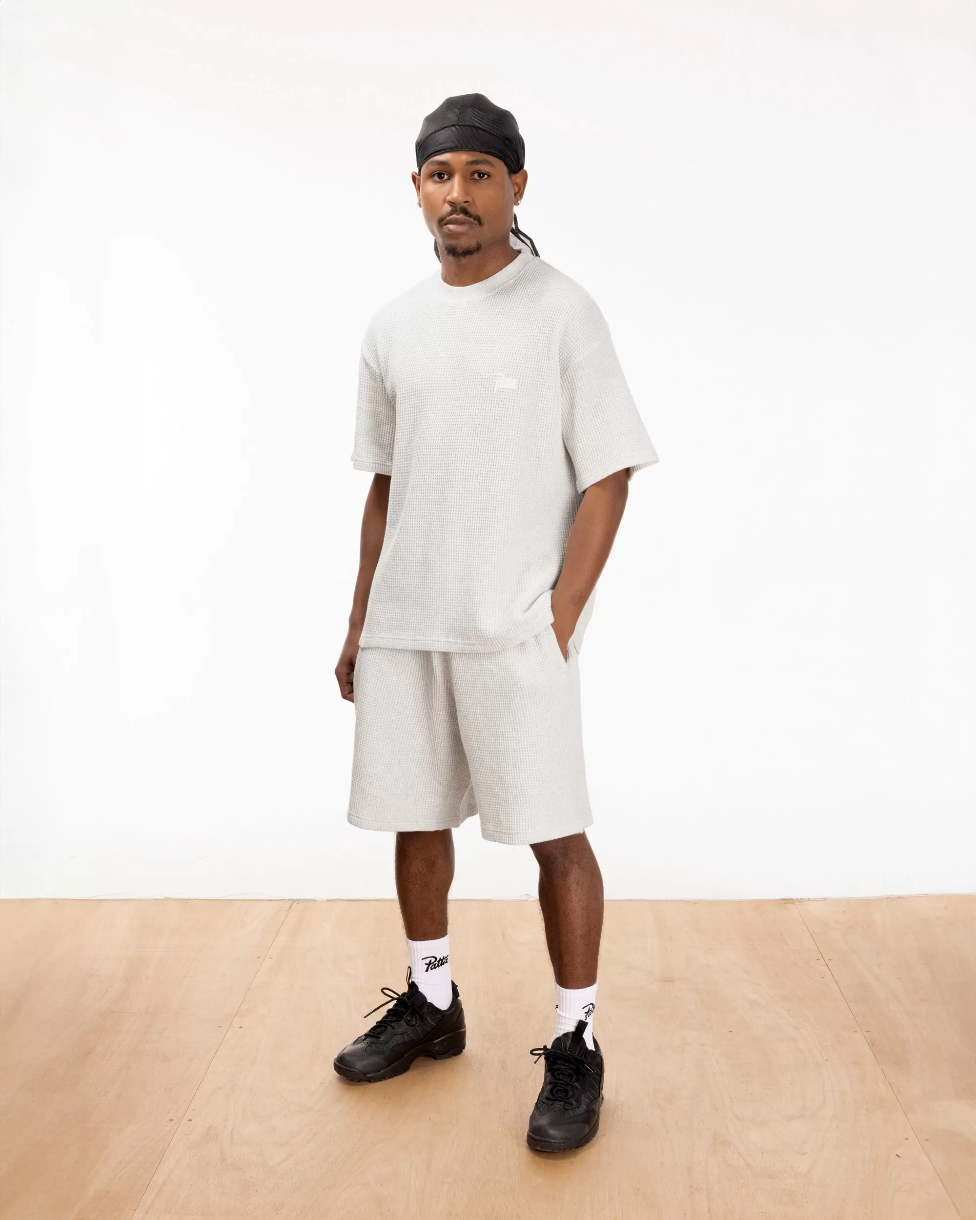 Patta Basic Waffle Shorts (Melange Grey)