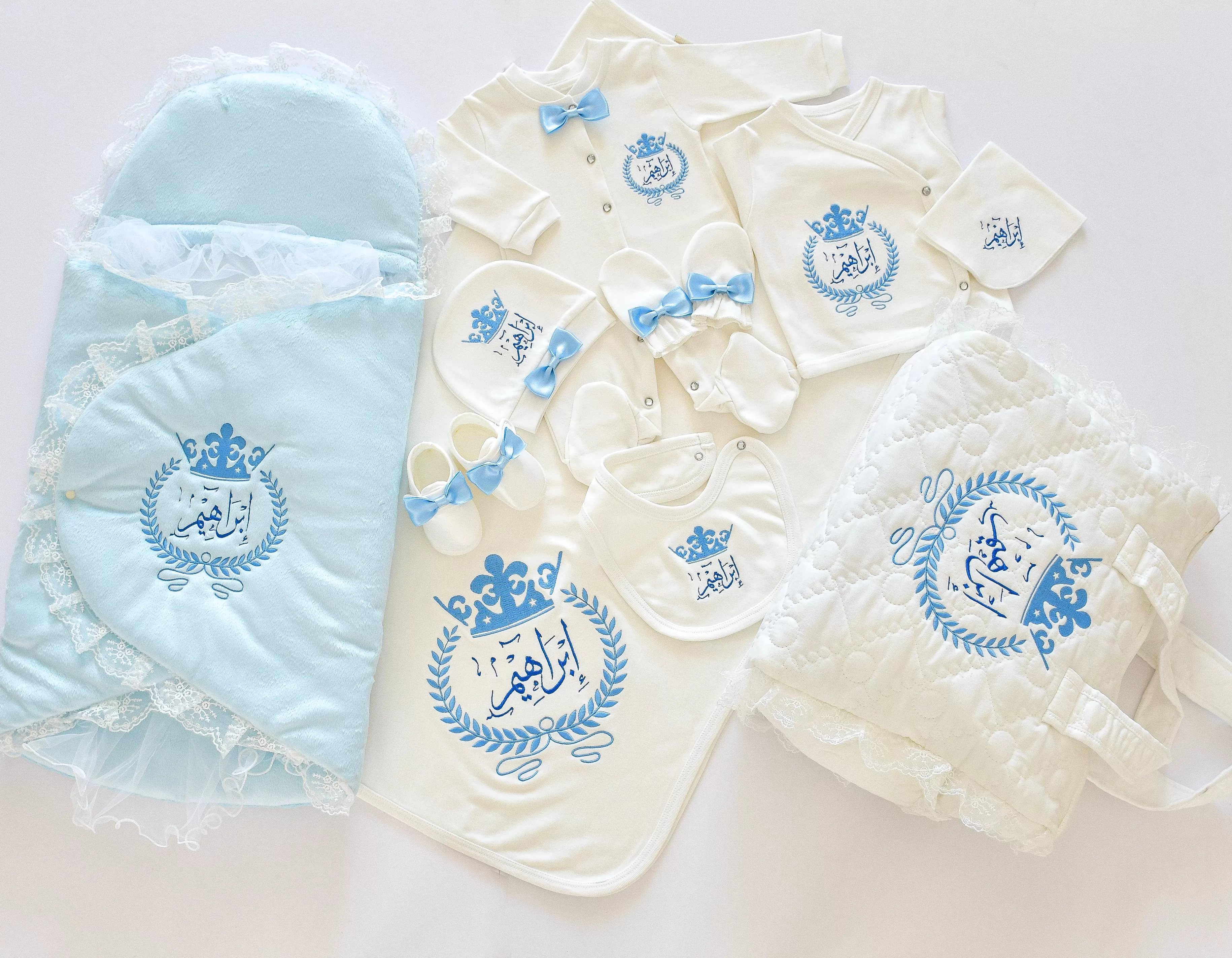 Personalised Embroidered Complete Baby Boy Set