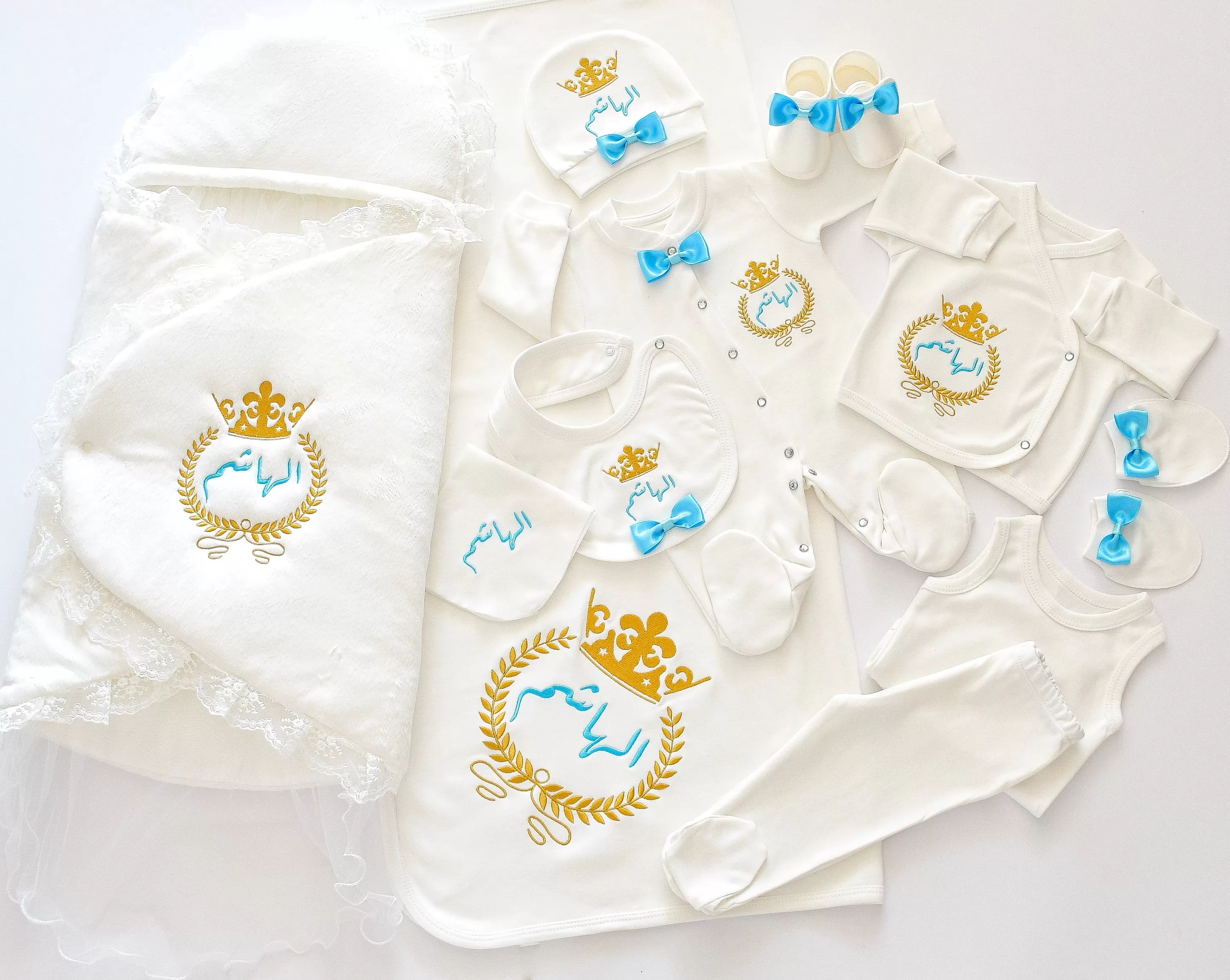 Personalised Embroidered Complete Baby Boy Set