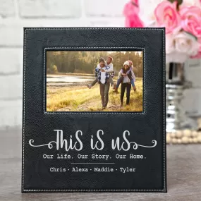 Personalized This is Us | Black & Silver Leatherette Picture Frame