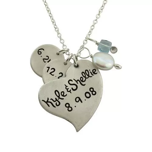 Plume Heart Charm Necklace