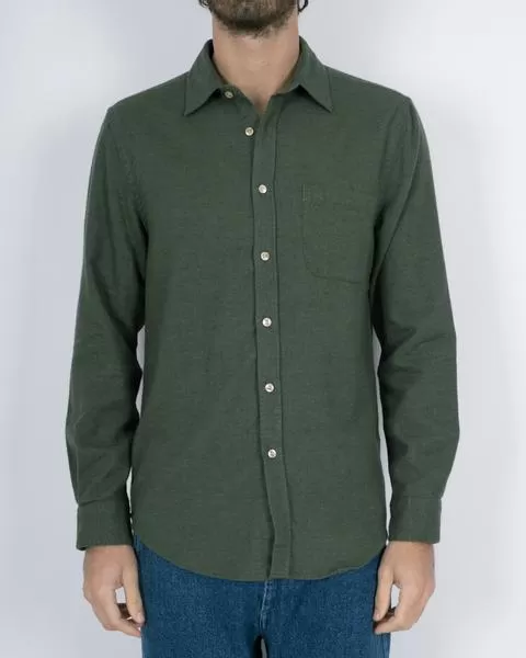 PORTUGUESE FLANNEL Teca Moss Green Shirt