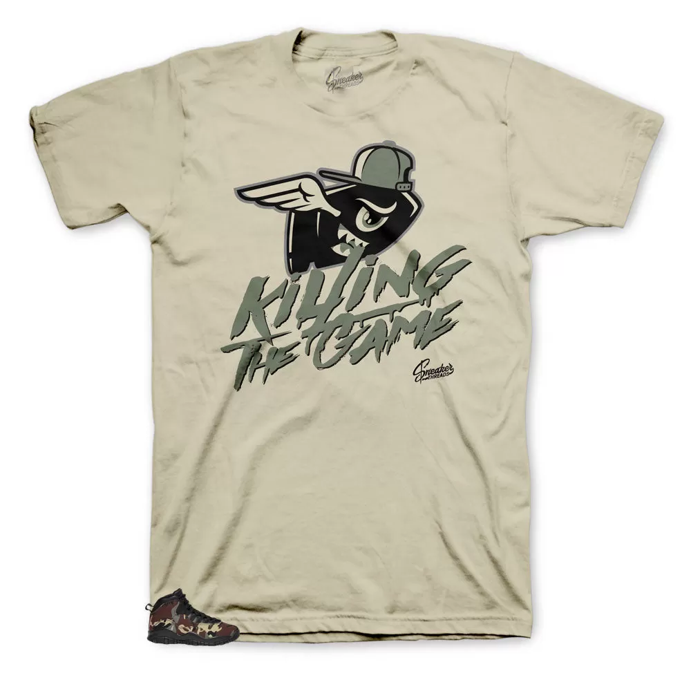 Retro 10 Woodland Camo Shirt - Killing the Game - Sand