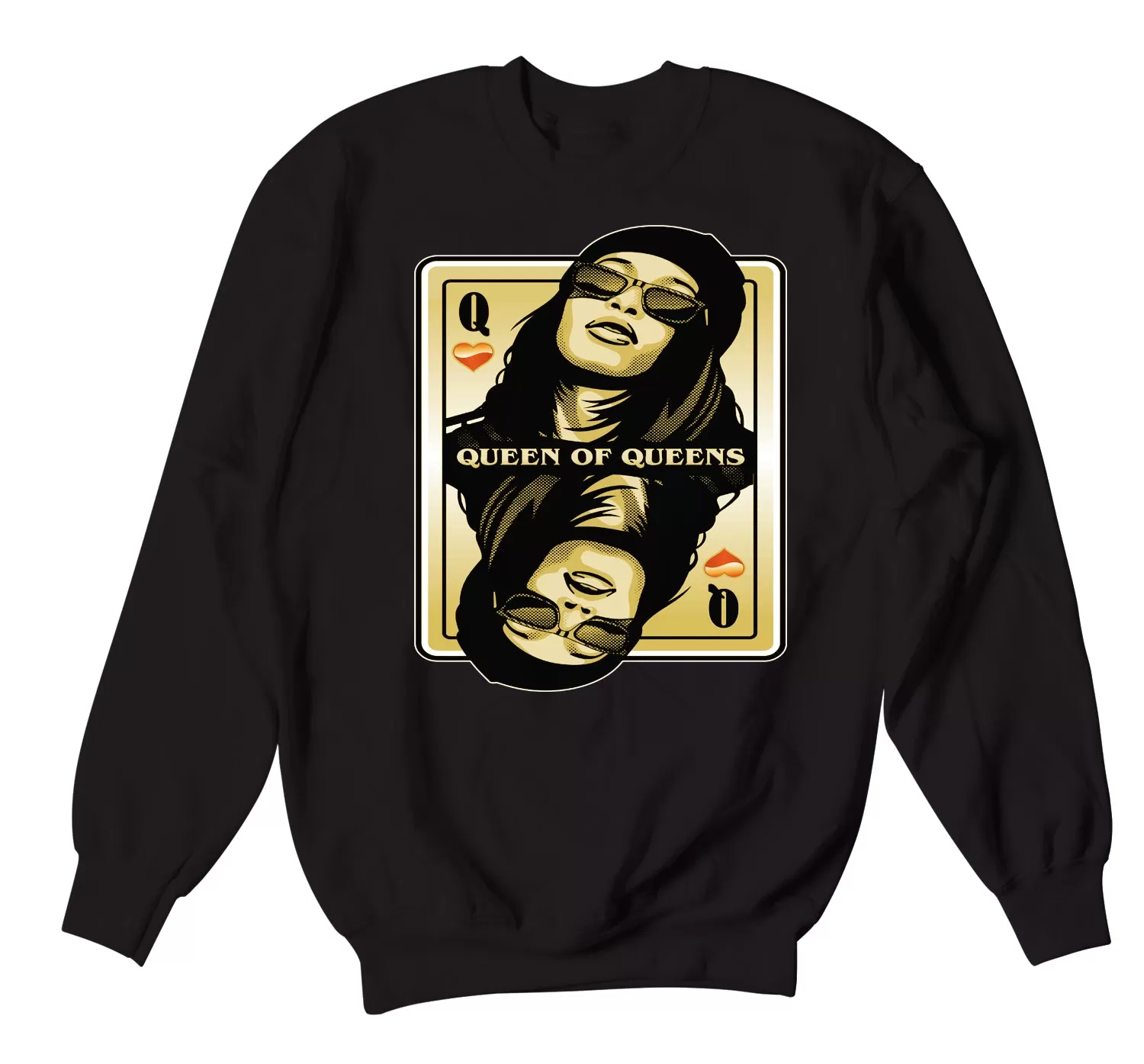 Retro 13 Gold Glitter Sweater - Queen Of Queens - Black