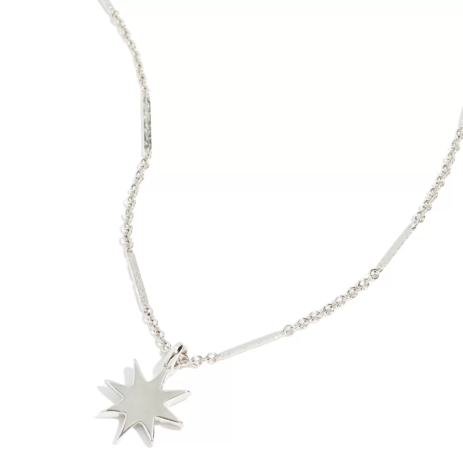 rhodium star necklace