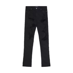 RTA DENIS MINI FLARE RIPPED BLACK JEANS