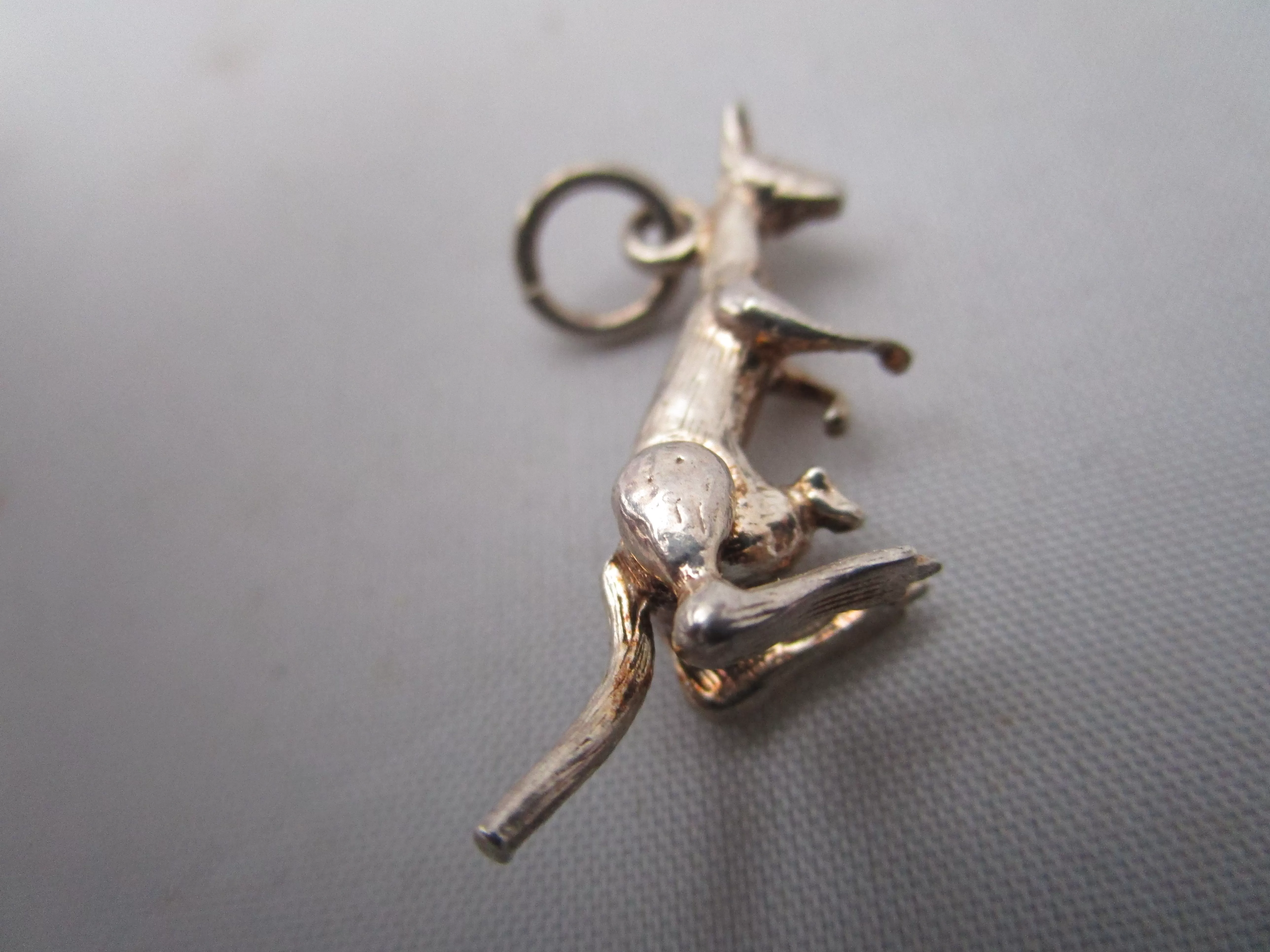 Sterling Silver Articulated Kangaroo With Joey Charm Pendant Vintage c1980